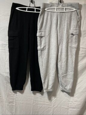Two Pairs of Ladies Bench Waffle Cargo Lounge Pants.